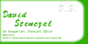 david stenczel business card